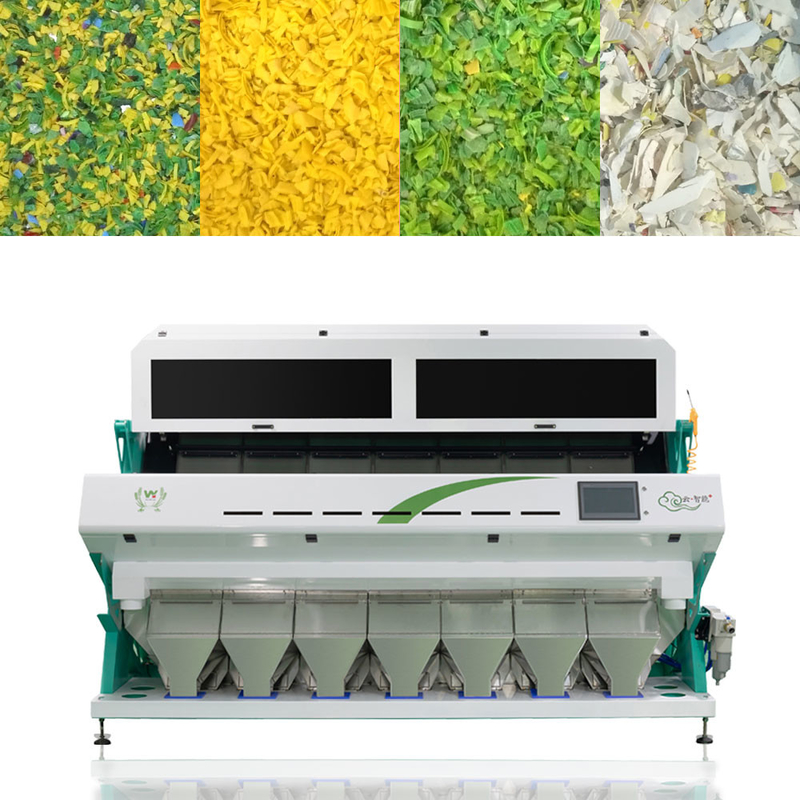 Máquina de classificação da cor do grânulo do PVC picosegundo do animal de estimação de 7 PP dos canais da rampa 448 a melhor para a linha de reciclagem plástica
