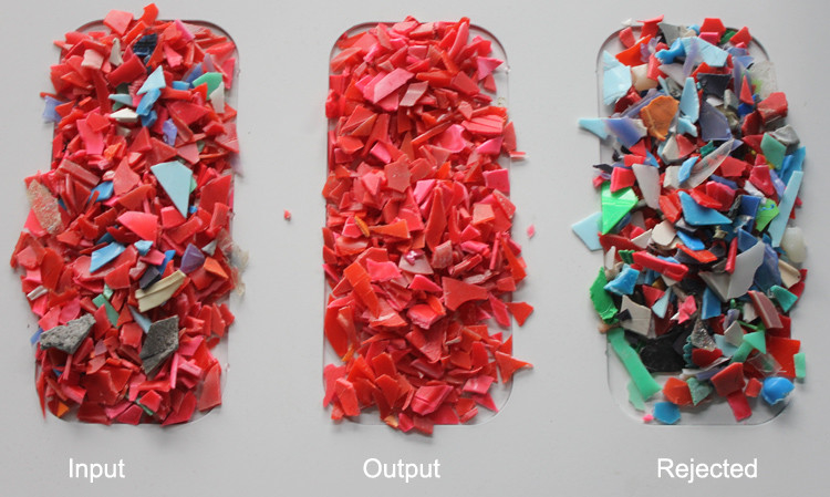 Os grânulo plásticos do Ldpe do Hdpe do animal de estimação do Pvc dos Pp do Pe colorem a máquina de classificação da cor do classificador para flocos do animal de estimação