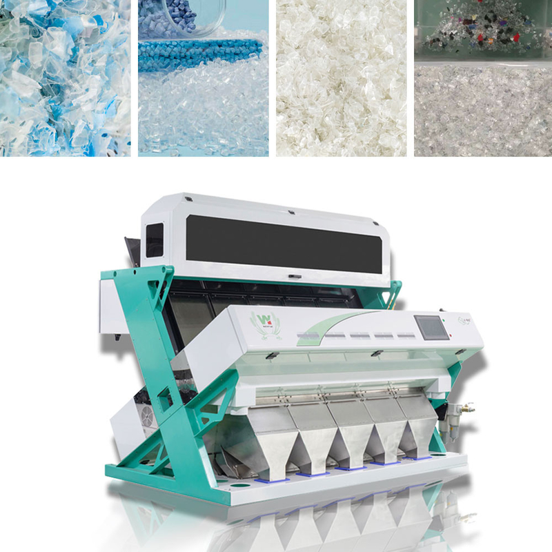 Os grânulo plásticos do Ldpe do Hdpe do animal de estimação do Pvc dos Pp do Pe colorem a máquina de classificação da cor do classificador para flocos do animal de estimação