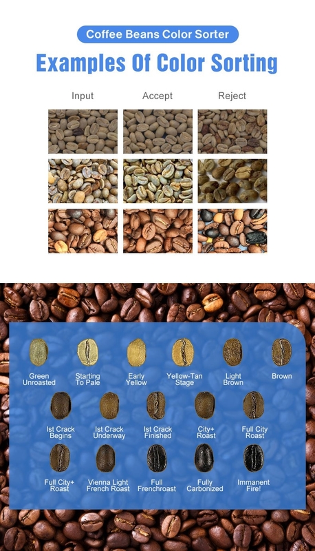 Processamento AI Sorter de Grãos de Café Máquina de triagem CCD Cor e Forma Sorte