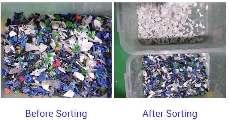 WENYAO 99,9% Máquina de separação de cores de plástico de pureza para animais de estimação / PVC / Pp Flocos Multifunção CCD Plastic Color Sorter
