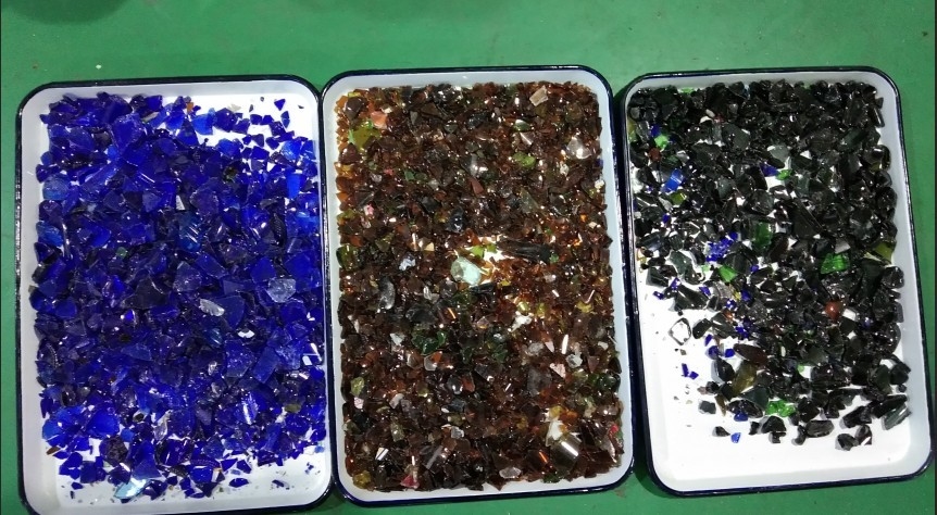 Máquina de classificação de cores de vidro de reciclagem de alta capacidade para misturar vidro