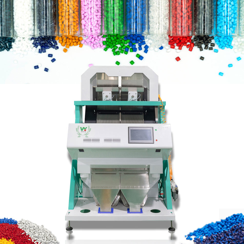 Máquina óptica de triagem de cores de plásticos e máquina de processamento de alimentos para triagem de granulados de plástico para animais de estimação, flocos com sensor CCD