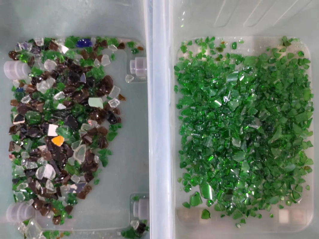WenYao New Wet Recycled Amber Glass Color Sorting Machine Line Glass Cullet Color Sorter Machine Line para vidro quebrado