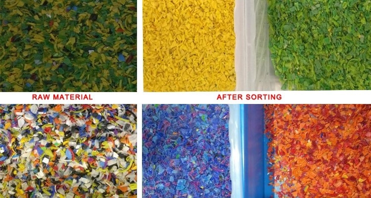 Máquina de classificação de cores de flocos de plástico preto CCD inteligente Codificador de cores Máquina de separação de cores de alta eficiência para PVC PET