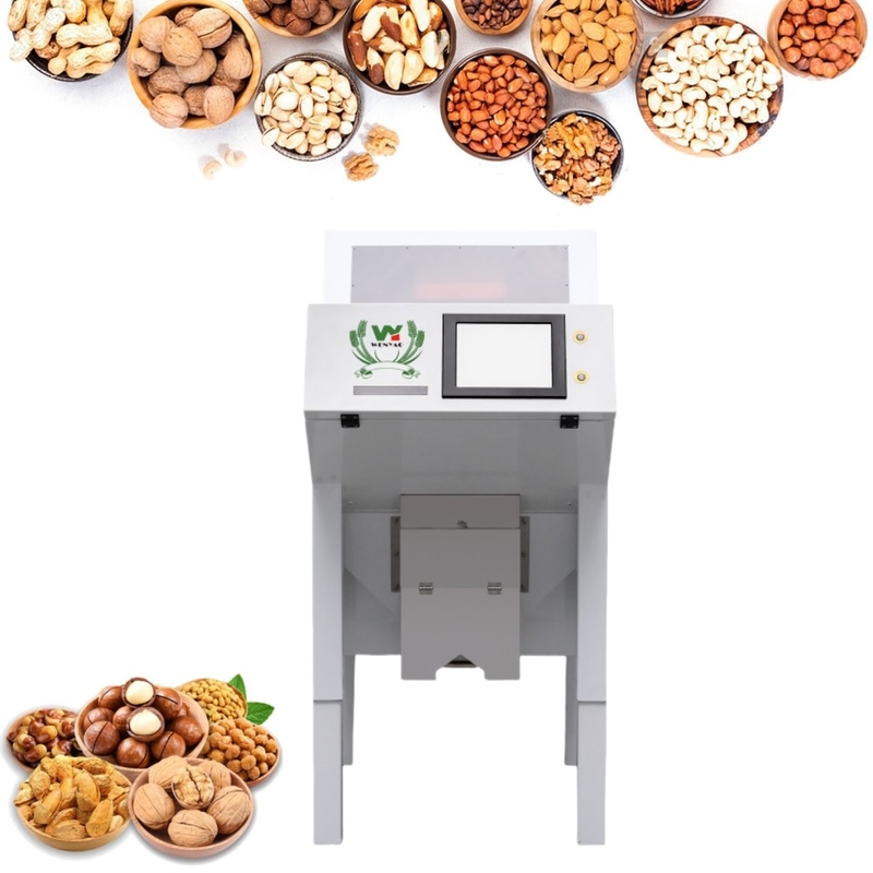 Máquina de separação de casca e núcleo de nozes Wenyao Intelligent Chute Style Nozzle Color Sorter Machine 64 canais