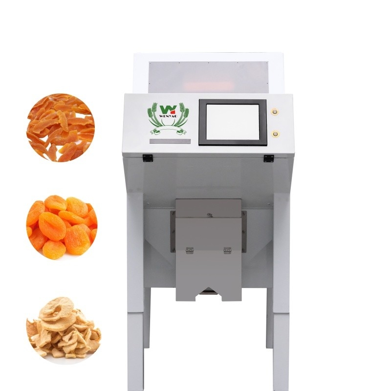 WENYAO Mini Chute Frutas desidratadas Máquina de triagem óptica Abricóis secos Pêssego Maçãs Colour Sorter Remover Estambos Molde de talco