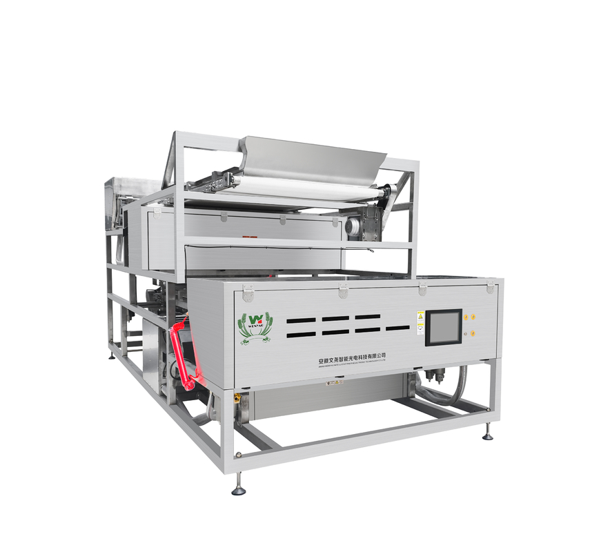 Máquina de Classificação de Cores de Morango Congelado com Cinto de 1200mm, Impermeável, Aço Inoxidável, Cor Juniper