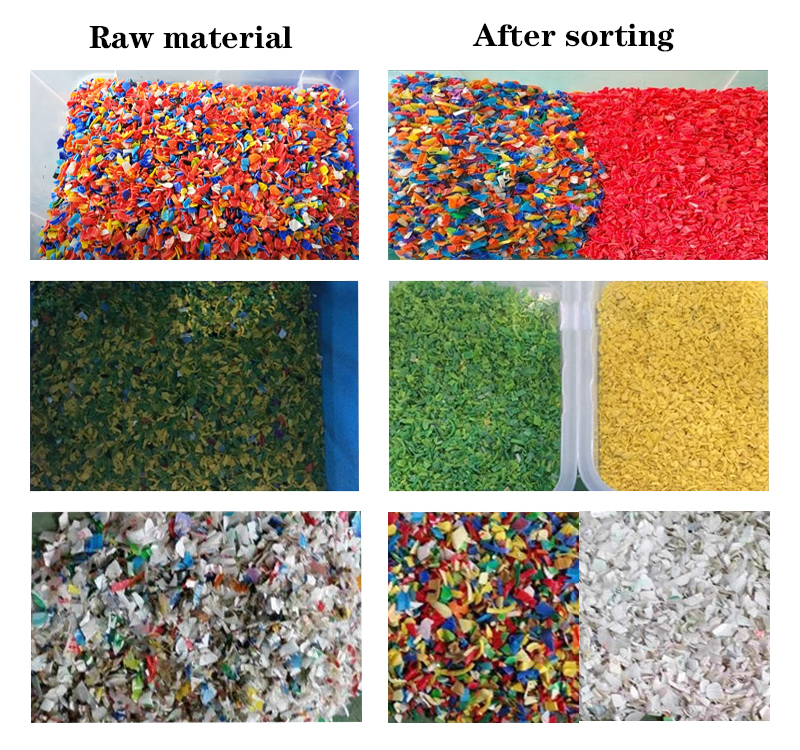 O HDPE lasca-se de alta capacidade plástico da máquina de classificação da cor dos grânulo