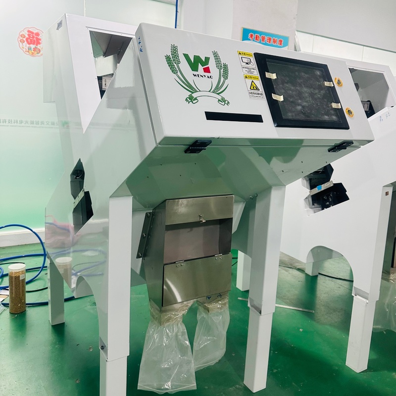 Classificador Óptico de Cor de Sementes de Girassol e Abóbora com Controle Remoto Wifi Wenyao, com 2 Anos de Garantia e Válvula Solenoide para Processamento Industrial