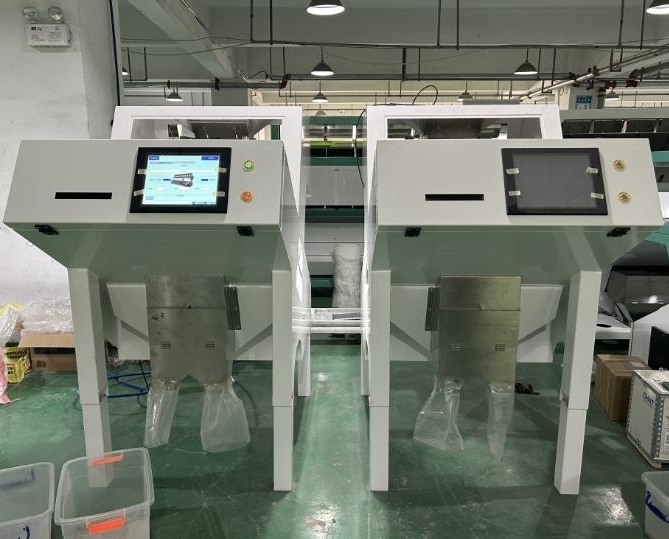 Classificador Óptico de Cor de Sementes de Girassol e Abóbora com Controle Remoto Wifi Wenyao, com 2 Anos de Garantia e Válvula Solenoide para Processamento Industrial