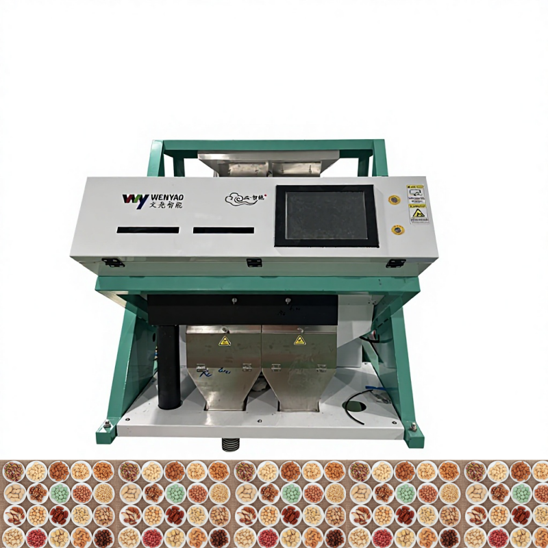 WENYAO Alta precisão 2 canais Nuts Color Sorter Remover Moldy Shell Podre Impuridade para todos os tipos de processamento de nozes