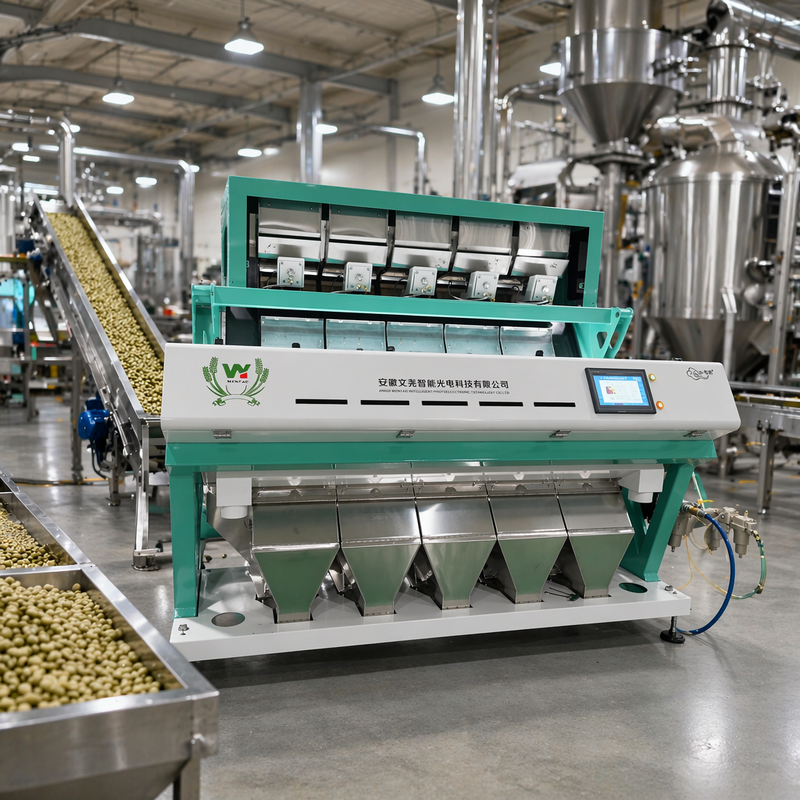 Wenyao AI Máquina de triagem óptica Máquina de triagem de cores para grãos de café Caturra Grão de café verde Cerejas Máquina de triagem de forma