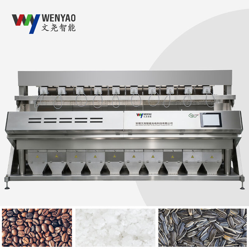 WENYAO 10 Chute Máquina de limpeza e classificação de grãos de arroz de alta capacidade com o Japão para CCD Sensor 0,999 Precisão Garantia de 2 anos