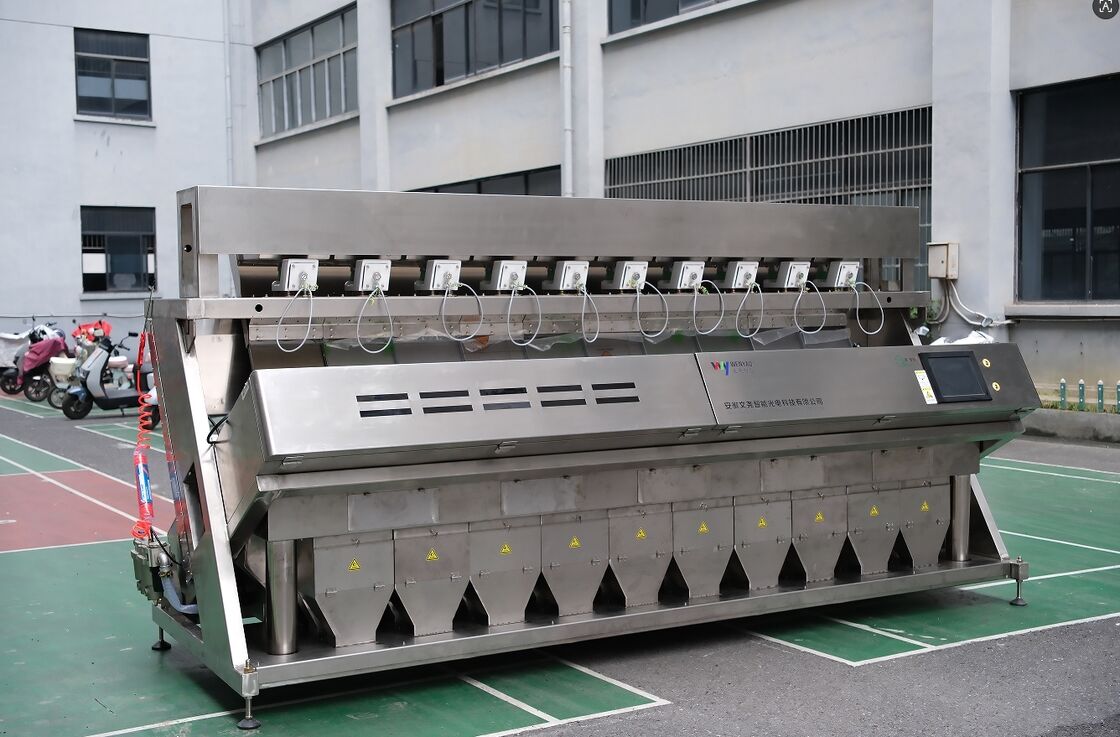 Máquina de classificação de cores minerais de quartzo de sal anti-corrosivo SS316 de alta capacidade de 10 canais com precisão de classificação de 99,99%