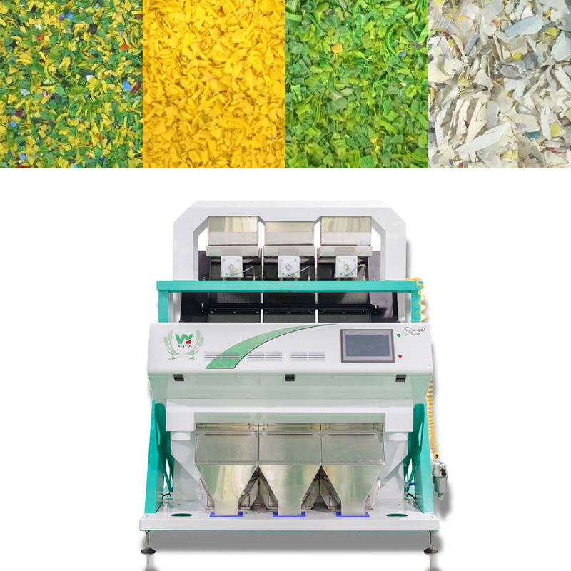 O HDPE lasca-se de alta capacidade plástico da máquina de classificação da cor dos grânulo