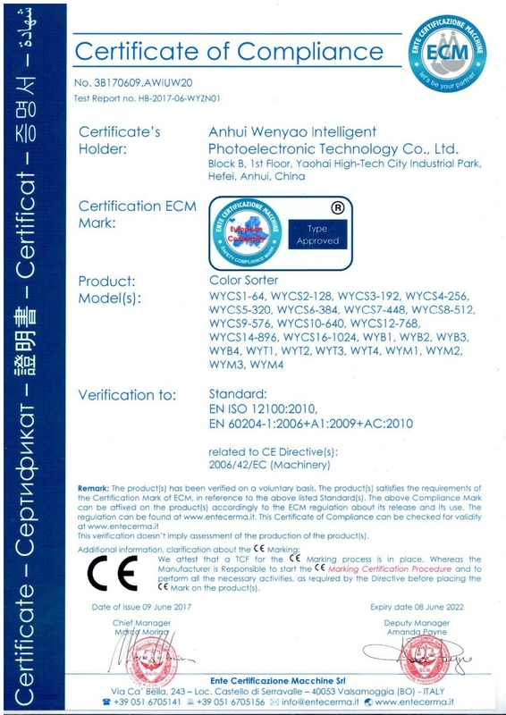 O rabanete semeia o sensor Multifunction Wenyao Ai Self Learning do Ccd de Toshiba do classificador da cor