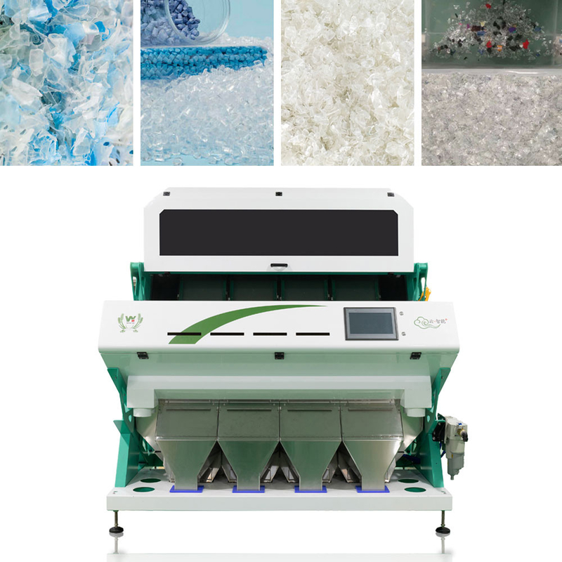 256 canais com PVC do ABS do ANIMAL DE ESTIMAÇÃO da câmera de Toshiba desfazem-se de flocos plásticos colorem a máquina de classificação