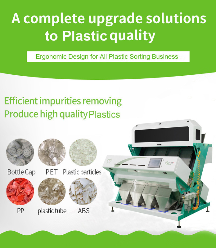 256 canais com PVC do ABS do ANIMAL DE ESTIMAÇÃO da câmera de Toshiba desfazem-se de flocos plásticos colorem a máquina de classificação