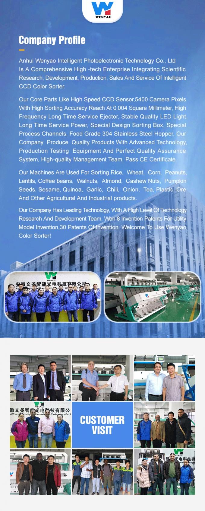 Wenyao 2 Chute 128 canais Máquina de seleção de cores de grânulos de coco inteligentes 10