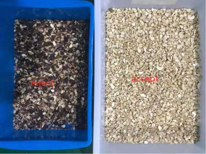 Máquina de classificação de cores de castanha de caju inteligente com sensor Toshiba CCD e câmera RGB 8